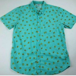 Mens Pokemon Pikachu Short Sleeve Button Up Shirt